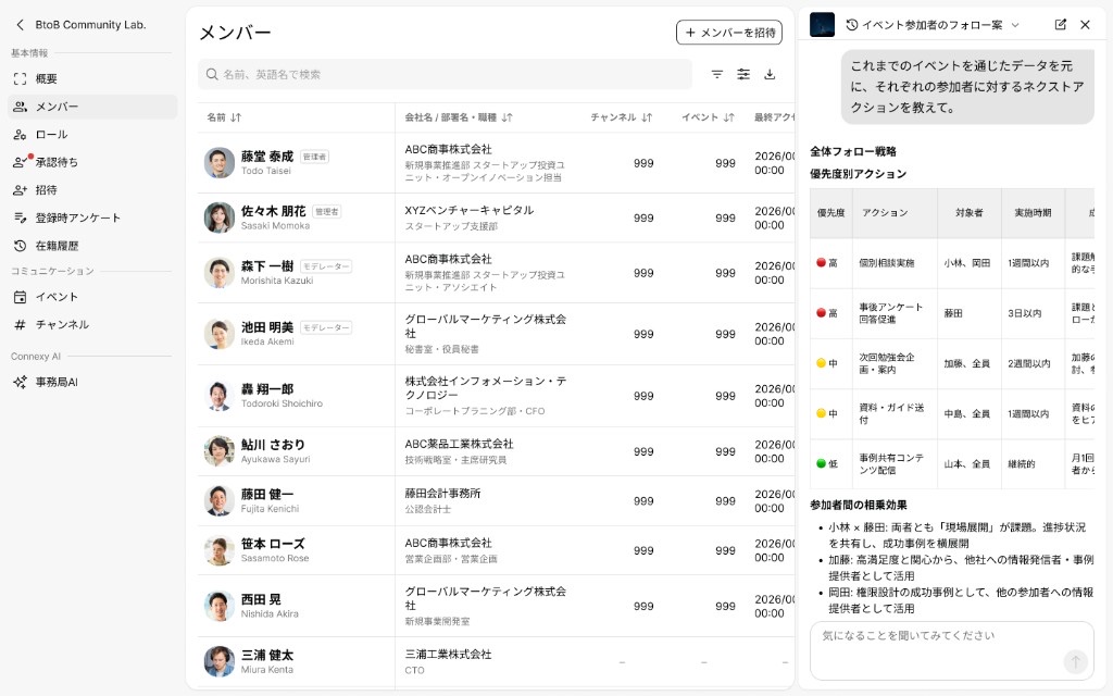 Connexyの画面イメージ